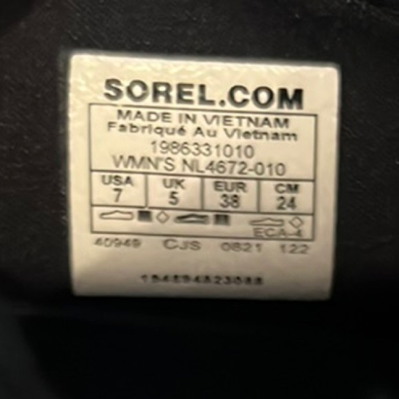Sorel Black Gray and White Sneakers with Cushioned Midsole size 7 - Picture 9 of 15